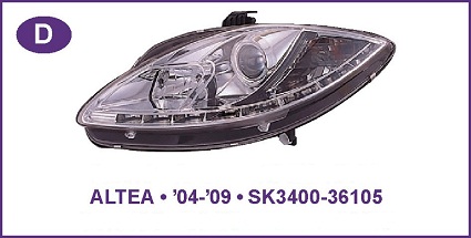 Devil Eye farovi SEAT ALTEA Hrom,crni 04-09